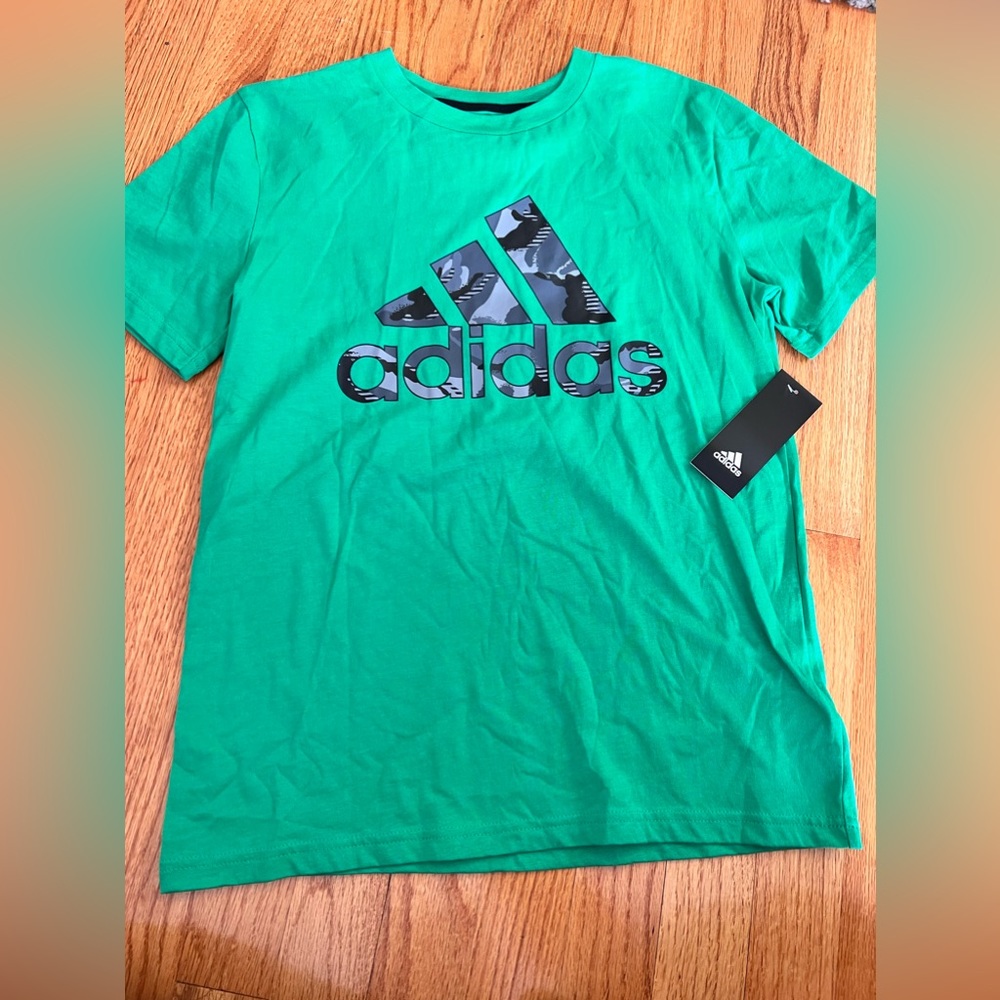 Adidas tshirt, green, size 10/12, NWT